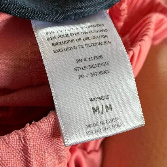 Reebok Women's Pink Shorts Size Medium Athletic Running Side Stripe White Trim - Picture 4 of 4